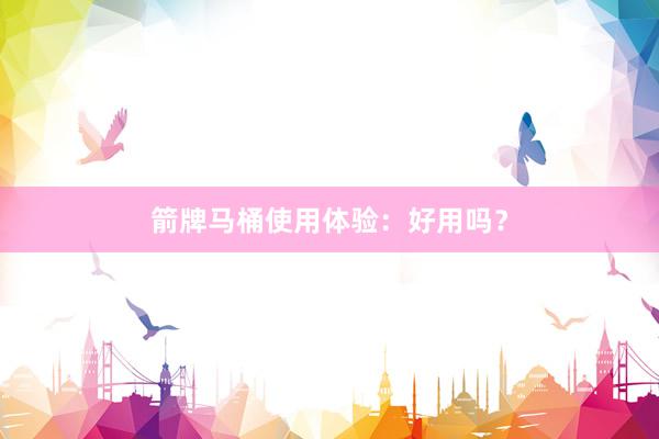 箭牌马桶使用体验：好用吗？