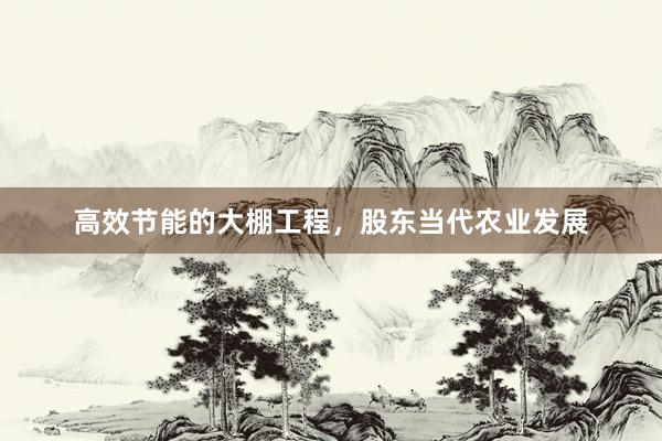 高效节能的大棚工程，股东当代农业发展